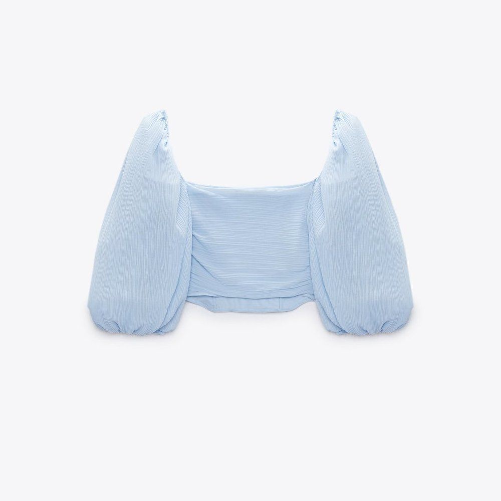 Zara ORGANZA VOLUMINOUS TOP NWT - Picture 6 of 10